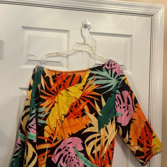 Women's Plus Size Tropical Loose Relaxed Fit One Shoulder Asymmetrical Top 14W - Picture 5 of 8